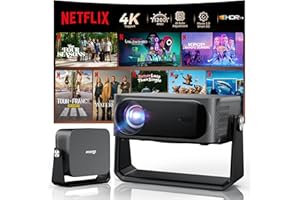 ISINBOX [1200 ANSI/Auto Focus & Keystone/Built-in APPs] 4K Outdoor Projector with Wifi and Bluetooth, Smart Portable Proyector with Built in Apps Netflix/YouTube/PrimeVideo & Dolby, Home Theater with HDR10+