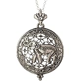 Artisan Owl Elephant 4x Magnifying Glass Sliding Top Pendant Necklace, 30"