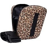 POYOLEE Women's Concealed Carry Gun Bag Tactical Soft Pistol Case Wide Nylon Belt Holster Pouch Waist Fanny Pack Fits Mid Compact Handguns for Everyday Carry (Leopard)
