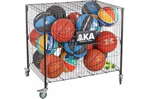 AKA SPORTS GEAR AKA Sports Ball Equpment Cart | Ball Storage for Soccer, Volleyball, Football | Ball Organizer | Ball Rack with Wheels | Capacity Over 25