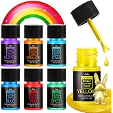 Edible Glitter Paint - Rainbow Food Grade Metallic Glitter Cake Paint for Cake Decorating, Drinks, Cupcakes, Baking - Iridescence Food Decorative Liquid Edible Food Coloring Paint for Fondant, Donuts