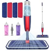 Spray Mops for Floor Cleaning: Hardwood Floor Mop with 2 Bottles Refillable | 4 Washable Mop Pads for Swiffer PowerMop, 360&deg; Swivel Head, Commercial Wet Dust Mop Reusable, for Wood Laminate Ceramic Tiles