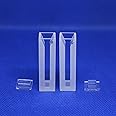 LAB4US Quartz Semi-Micro cuvette Cell (2pcs) with Lid for spectrophotometer, Quartz Semi Micro Cuvettes Cells, 10mm Pathlength, 1.4ml, 2 Clear Sides