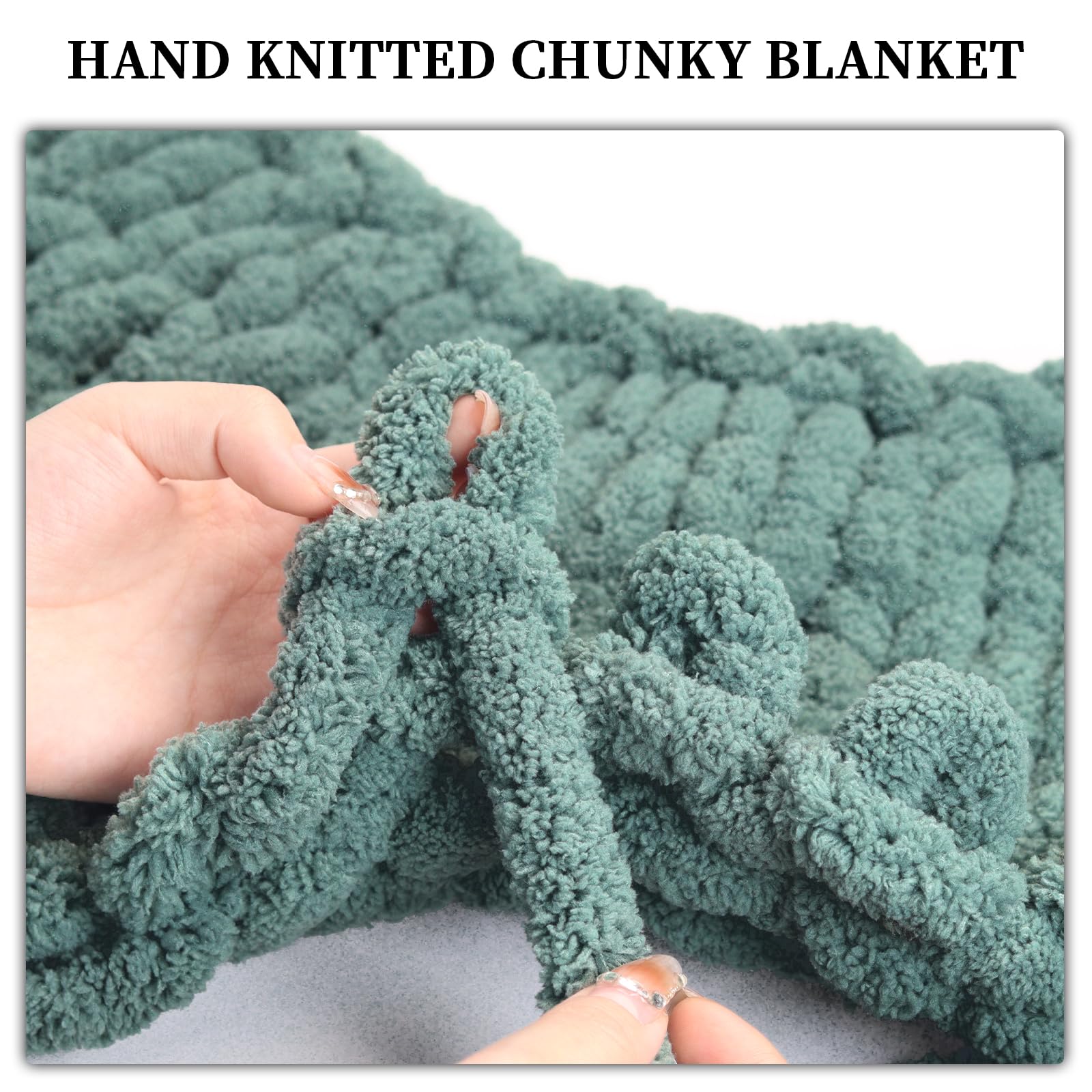 SUNTQ 8 Pack Chunky Chenille Yarn for Crocheting, Bulky Thick Fluffy Yarn for Hand Knitting Blanket, Soft Plush Knitting Yarn for Cushions, Pet Bed,Home Decor, Sage Green(32 yds,8.8 oz Each Skein)