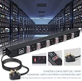 ENNOTEK 6 Way PDU Surge Protector Extension Lead 13A Individually Switched 3M view 8