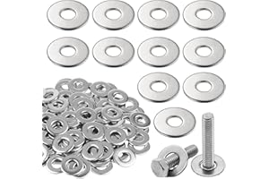 Flat Washers, 100 Pcs Fender Washers, 1/4" Stainless Steel Fender Washers for Bolts, Screws (1/4" ID x 5/8" OD)