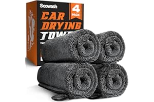 SOOWASH 4-Pack Microfiber Towels for Cars (36"x24") - Car Drying Towel, Ultra Soft & Absorbent, Streak-Free & Scratch-Free, Car Towels Drying for Auto Detailing, Trucks, SUVs