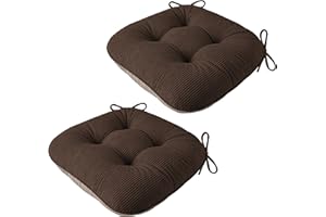 AddGrace Chair Cushions for Dining Chairs Soft Kitchen Seat Cushions 18" x 18" x 3" Non-Slip Seat Pads Coffee Set of 2
