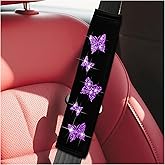 KHGUZ 2PCS Car Seat Belt Covers, Polyester Fiber Vehicle Seatbelt Cushion Pad Protector, Automotive Safe Strap Cover Pad Help Protect Neck and Shoulder, Universal for SUV, Truck, RV(Purple)
