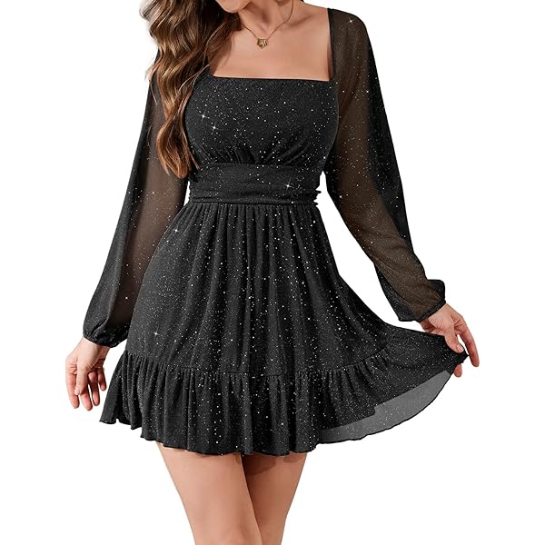 Amazon.com: Allegra K Women's Sparkly Glitter Velvet Mesh Sheer Sleeve Star  Metallic Dress X-Small Deep Blue : Clothing, Shoes & Jewelry