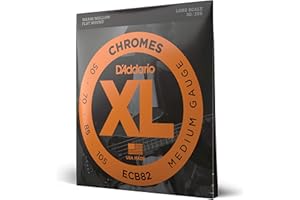 D'Addario ECB82 Flat Wound Chromes Bass Guitar Strings - Medium 50-105, Long Scale