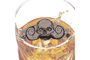 Mustache Guard for Drink - Skull Design Stainless Steel Mustache Guard for Drinking,Multifunctional Decorative Drinking Prote