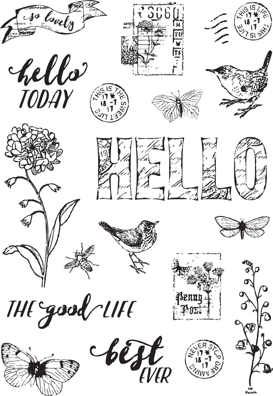 Simple Stories Clear Stamps, Small