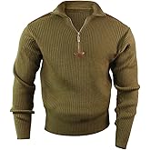 Rothco 1/4 Zip Acrylic Commando Sweater, Olive Drab, Small