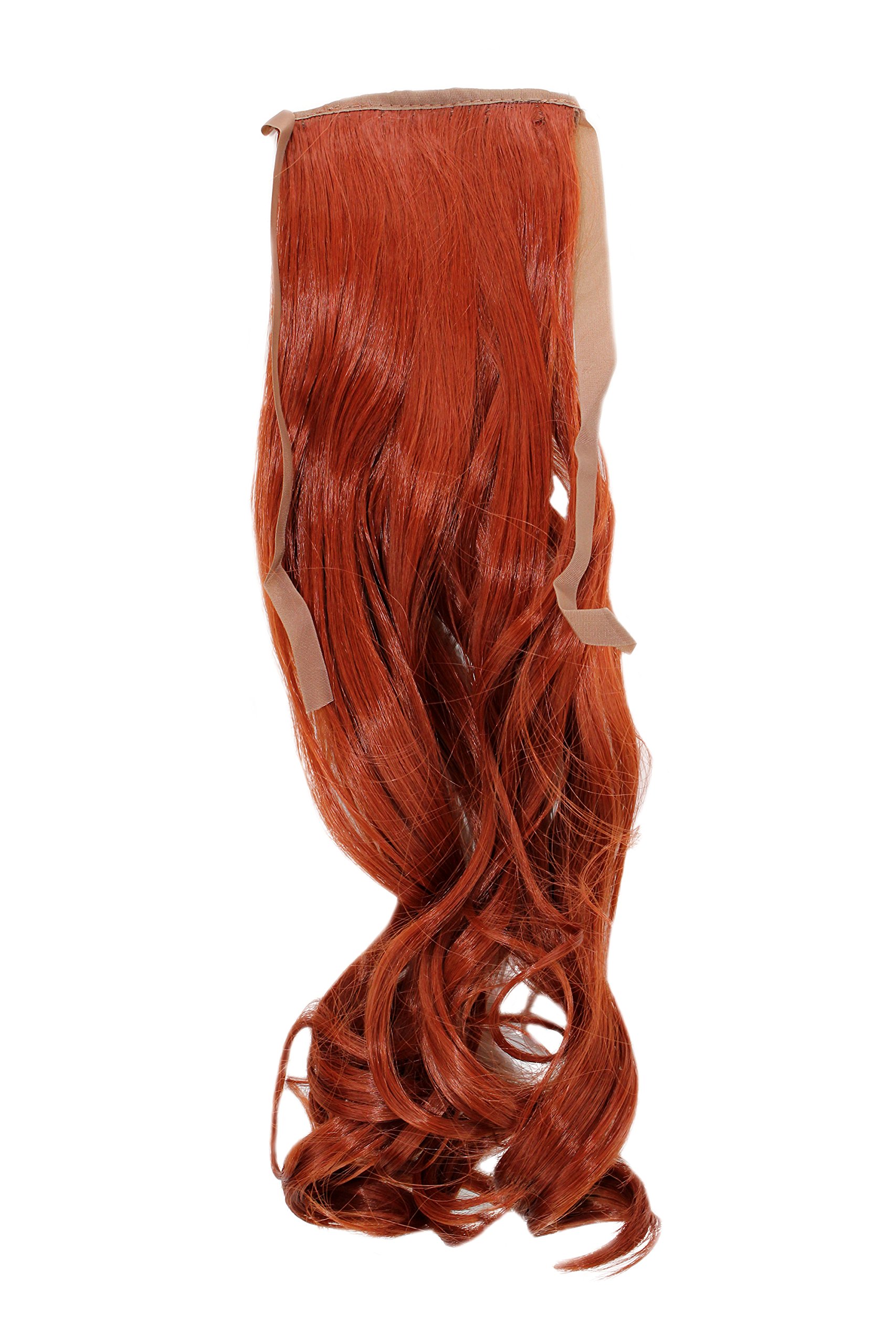 WIG ME UP - YZF-TC18-130 Hairpiece Pontail Pigtail extension slim light wavy comb and ribbon rust red 18inch