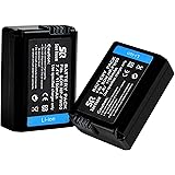 NP-FW50 SR 2-Pack Camera Battery for Sony A6000, A6500, A6300, A7, A7II, A7SII, A7S, A7S2, A7R, A7R2, A7RII, A55, A5100, RX10