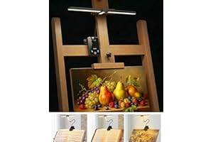 Lazukes Clip-On Easel Light, Rechargeable Artist Lamp with 4 Color Modes & 3 Brightness, Flexible Arm Reading Light Music Sta