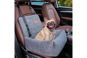BCOCHAO Dog Car Seat Pet Booster Seat Pet Travel Safety Car Seat,The Dog seat Made of Materials is Safe and Comfortable, and can be Disassembled for Easy Cleaning (Gray)