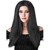 Black Witch Wig - Synthetic Hair with Styled Hair and Elastic Cap for a Secure Fit