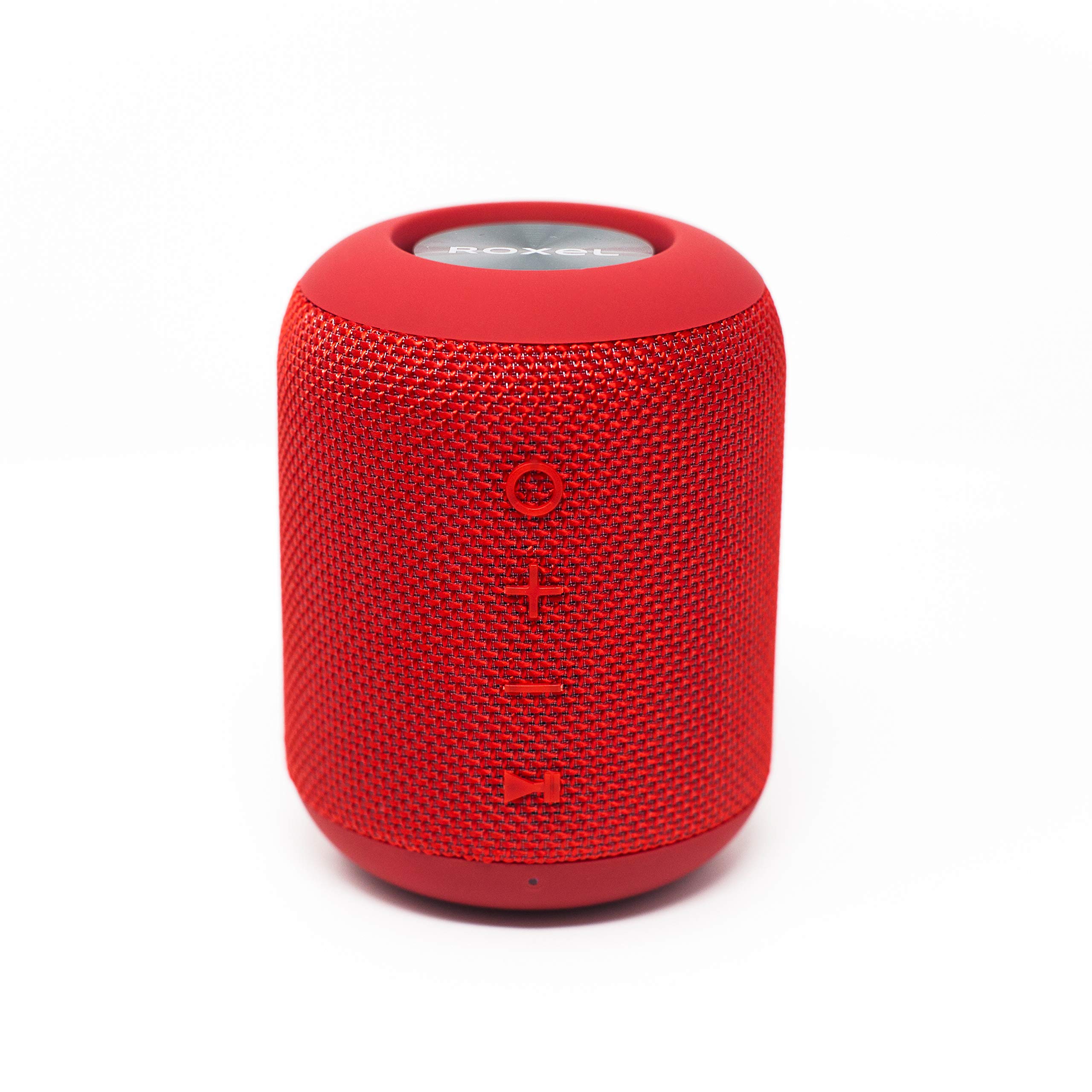 Roxel RXB-360BT Wireless Portable Travel Speaker with Extra Bass for IOS, Android and Computers with Water Resistant Technology. Hands-Free Calls. Indoor or Outdoor Speaker (Red)