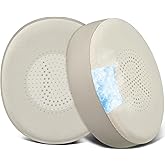SOULWIT Cooling Gel Earpads Replacement for Jabra Evolve2 65 (Evolve 2 65MS 65UC MS UC)/Evolve2 40 (40UC 40MS USB)/Elite 45h On-Ear Wireless Headset, Ear Pads Cushions with Ice Silk Fabric - Gold