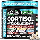 Clean Nutra Cortisol Supplements For Women | Maca Root Ashwagandha Cortisol Detox Manager Reducer + Slippery Elm Fenugreek Lions Mane Shilajit Rhodiola Sea Moss Tongkat Ali Cordyceps Ginseng Beet Root