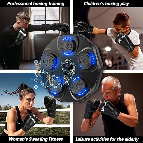 TGLLM Music Boxing Machine, Interactive Punching Trainer with Boxing  Gloves, Large Size Wall Mounted Electroni