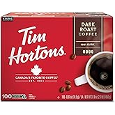 Tim Hortons Dark Roast Coffee, Single-Serve K-Cup Pods Compatible with Keurig Brewers, 100ct K-Cups
