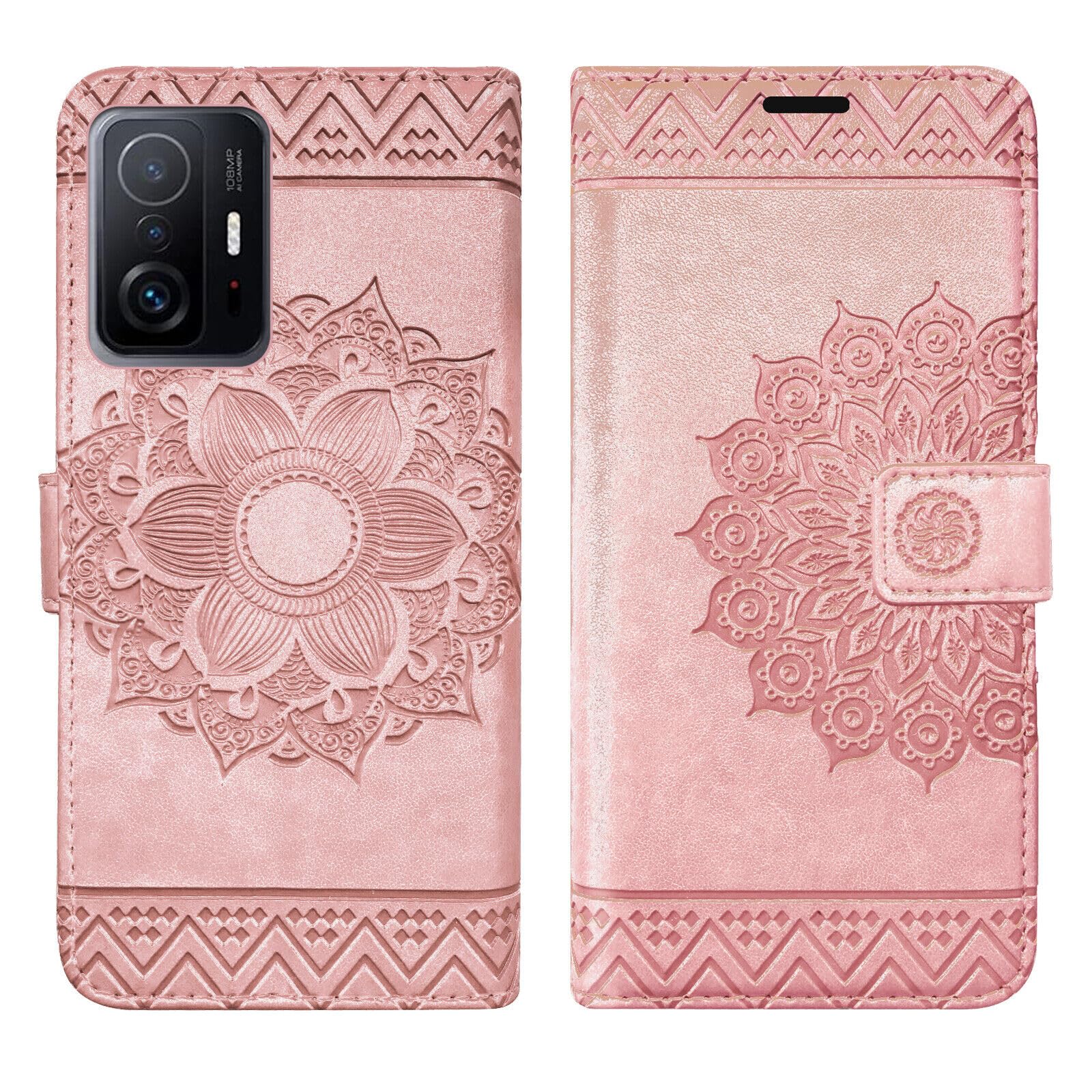 betterfon Mobile Phone Case for Xiaomi 11T / 11T Pro, Case 11T Pro/11T 5G - Flip Case Mobile Phone Case Flip Case with [Stand Function] [Card Slots] Compatible with Xiaomi 1T / 11T Pro, Rose Gold