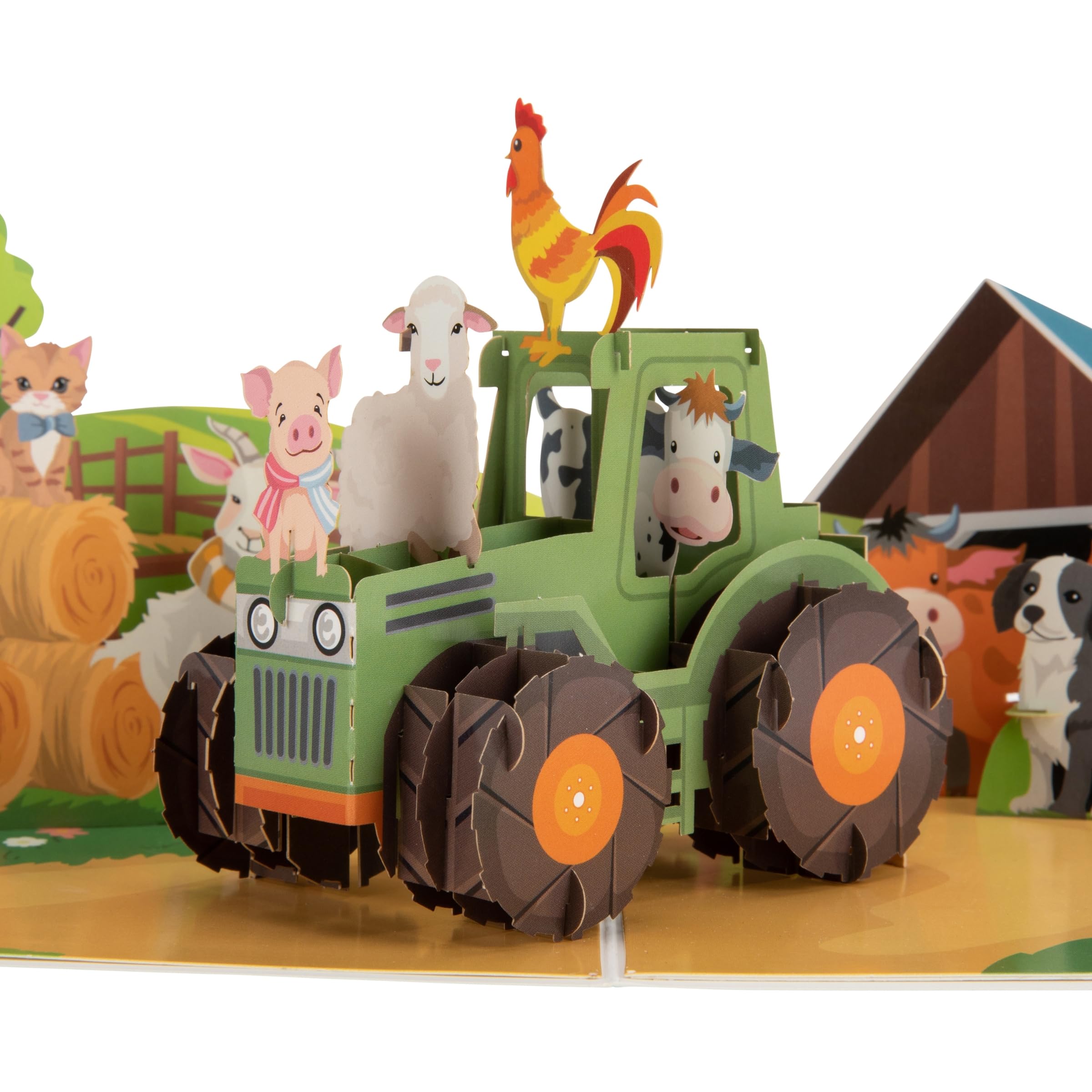 Cardology - Farm Animals Birthday Pop-Up Card | Birthday Greetings For Kids, Boys or Girls