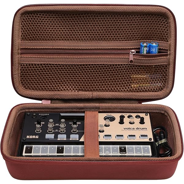 Étui De Transport Coque Rigide EVA Pour Synthés Korg Volca - Gris Foncé, 33.5x17x8 Cm