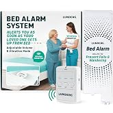 Lunderg Wireless Bed Alarm System for Elderly - Alerts When They Get Up | No in-Room Alarm to Frighten Your Loved One, Fall Prevention for Dementia Care &amp; Elderly Safety, Trusted US Company
