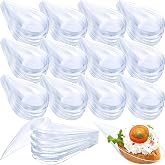 Gandeer 200 Pcs 4 in Plastic Appetizer Spoon Tear Drop Tasting Spoon, Clear | Disposable, Mini, Appetizer Plates, Asian Spoons, Dessert Container, for Catering, Wedding, Birthday Party, Holiday Event