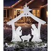 FrontYard Originals All-Weather Outdoor Holy Family Nativity, Waterproof, Made in USA, 4ft Tall, Durable Material, Simple Assembly, Easy Storage, Yard Nativity Set