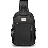 MOSISO Crossbody Sling Bag Sling Backpack for Men, 3 Layer Over Shoulder Bag Cross Body Chest Daypack Purse with Front Vertical Pocket for Travel Hiking Casual Commuting, Black
