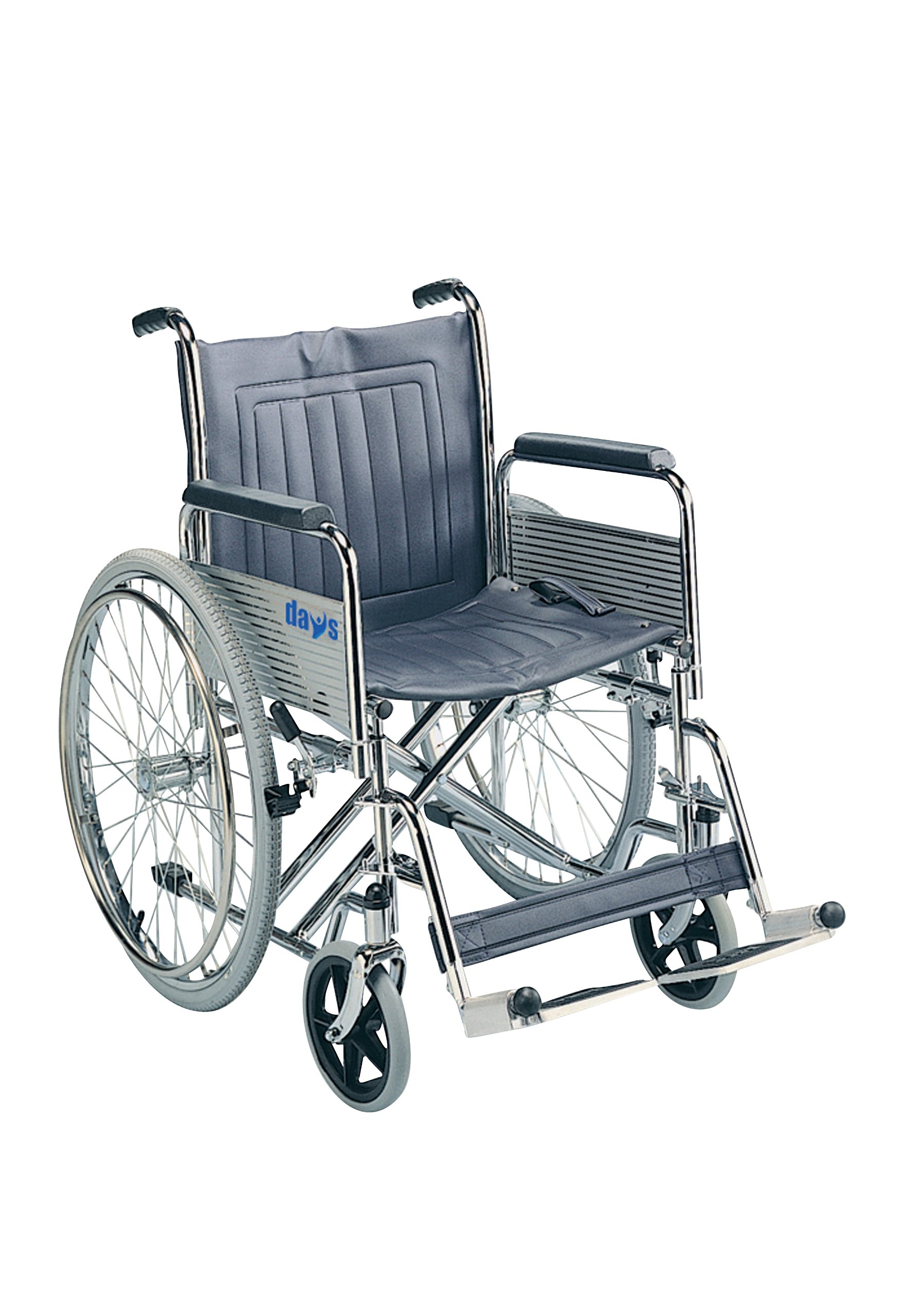 Days Heavy Duty Self-Propelled Wheelchair, 51cm (20"), Folding Back, Detachable Swing Away Footrests & Armrests, Folds for Transport, Easy for Caregiver to Push, (Eligible for VAT relief in the UK)
