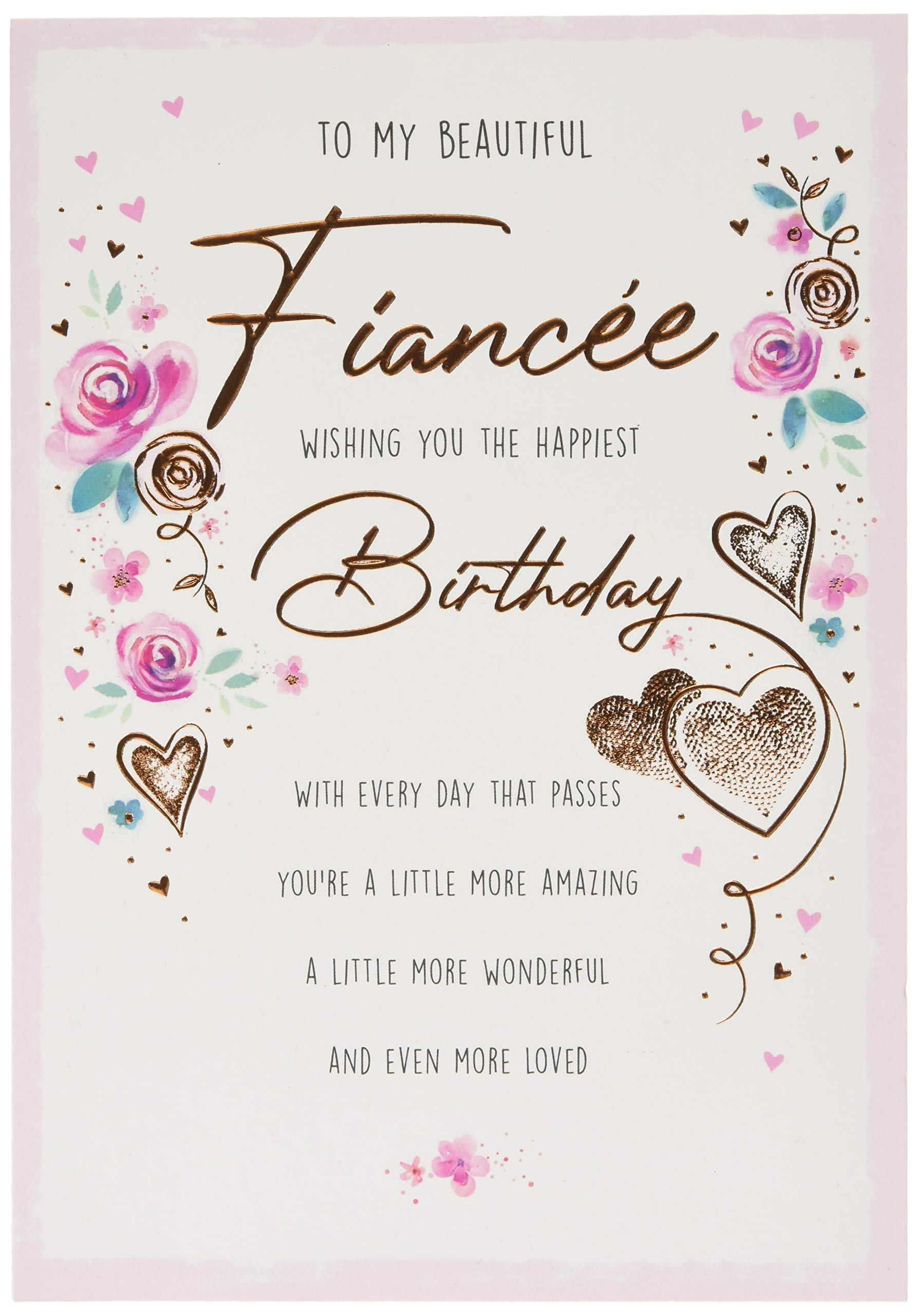 Piccadilly Greetings Traditional Birthday Card Fiancee - 9 x 6 inches