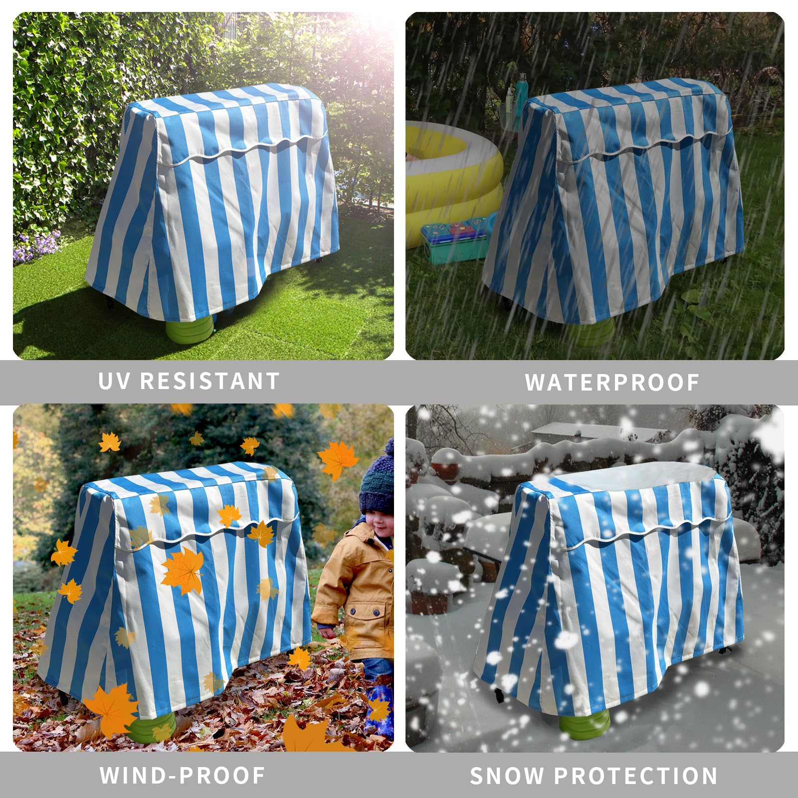 Step2 Rain Showers Splash Pond Water Table Cover - Waterproof, Dust Proof, Anti-UV for Kids - Blue
