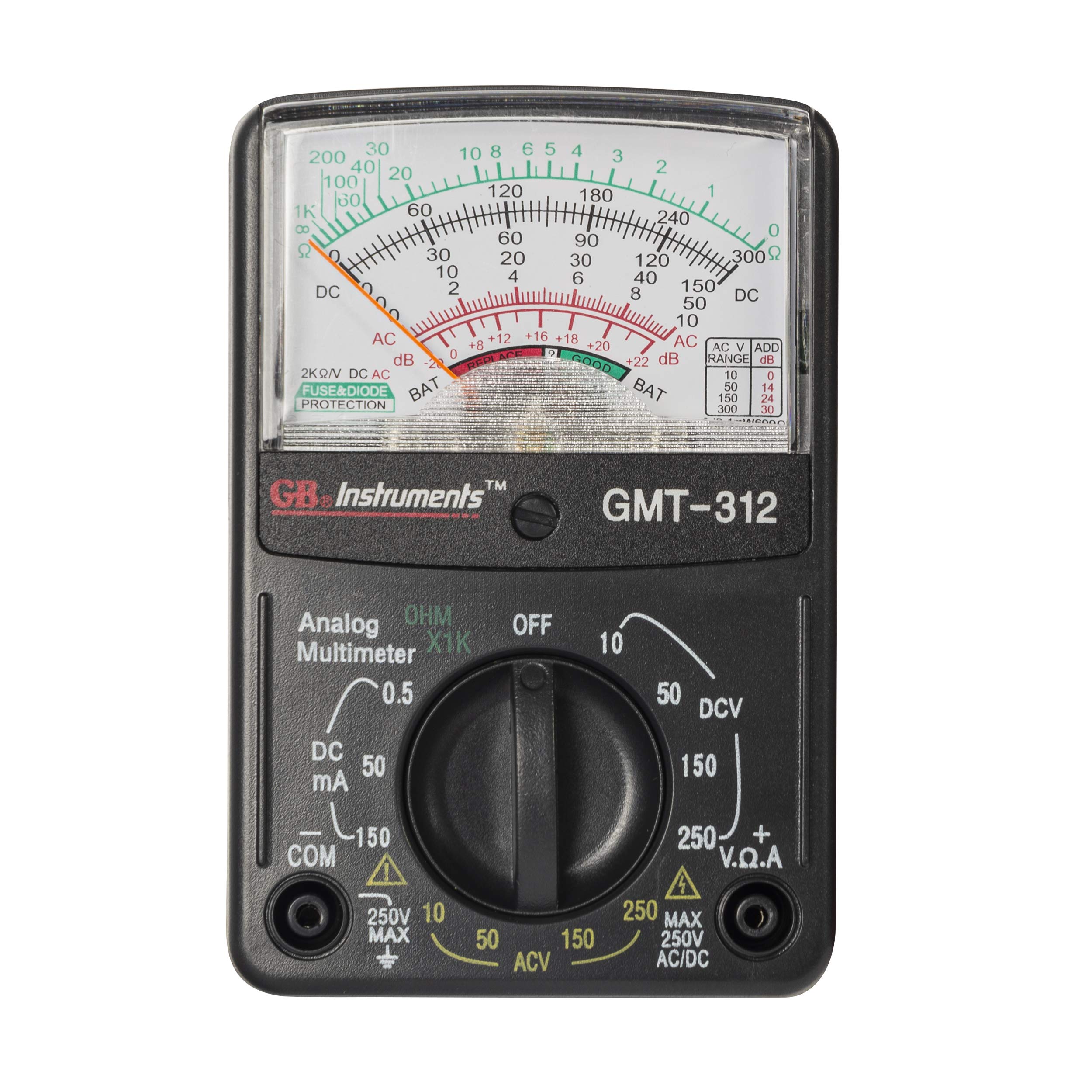 Gardner Bender GMT312 Analog Multimeter, 5 Function / 12 Range, 300V