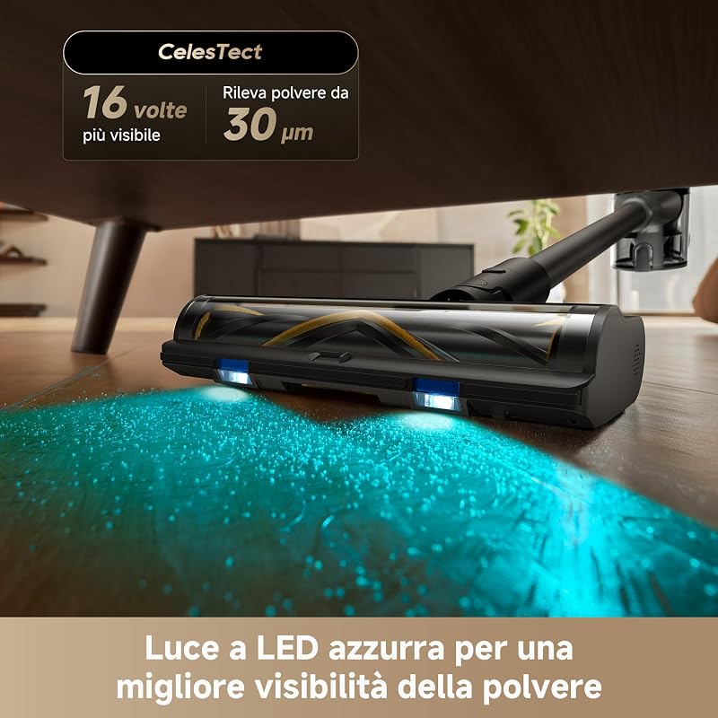 R20 SE-A Aspirapolvere senza Fili, 20.000 Pa/150 AW, Display a LED