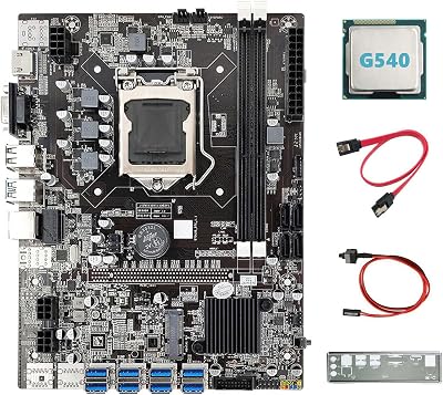 Lodokdre B75 8USB ETH Mining Motherboard G540 CPU LGA1155 BTC Miner + Cables