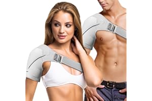 Suptrust Shoulder Brace for Women and Men, Shoulder Pain Relief, Shoulder Support, Rotator Cuff Support Brace, Adjustable Fit Sleeve Wrap, Relief for Shoulder Injuries and Tendonitis, One Size Regular(Gray Color)