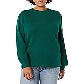 Amazon Essentials Women's Soft Touch Pleated Shoulder Crewneck Sweater