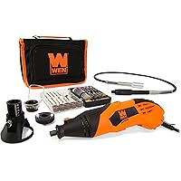 WEN 23114 1.4-Amp High-Powered Variable Speed Rotary Tool with Cutting Guide, LED Collar, 100+ Accessories, Carrying Case and