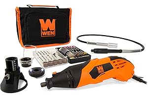 WEN 23114 1.4-Amp High-Powered Variable Speed Rotary Tool with Cutting Guide, LED Collar, 100+ Accessories, Carrying Case and Flex Shaft