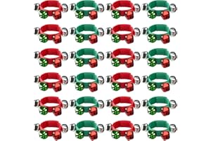 Remuuly 24 Pcs Christmas Band Wrist Bells Bracelets Jingle Musical Shaking Ankle Bells Adjustable Percussion Rhythm Hand Instruments for Adults Xmas Gift Party Favors
