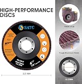 SATC Flap Discs 115mm 20 Pack 40/60/80/120 Grits for Angle Grinder view 3