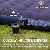 Green Haven Double Blow Up Airbed – 191x137x22 cm Waterproof Flocked view 5