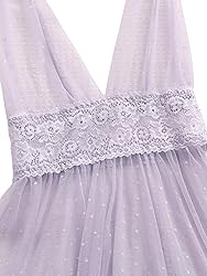 Lilosy Sexy Polka Dots Mesh Sheer Babydoll Chemise