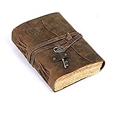 cuero C Compass Vintage Leather Journal - Antique Handmade Leather Bound journal with deckle edge paper Diary - Leather Sketchbook - Drawing Journal Notebook - Great Gift Men And Women (5X7 Inch)